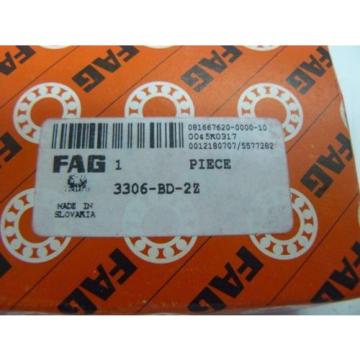 NEW FAG 3306-BD-2Z ANGULAR CONTACT BALL BEARING