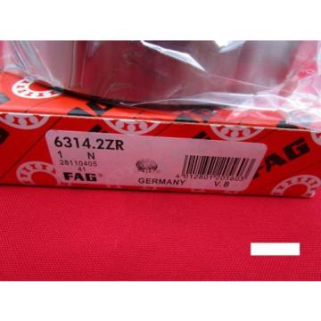 Fag 6314-2ZR Single Row Ball Bearing(=2 SKF 2Z, NSK ZZ,NTN,Timken/Fafnir 314KDD)