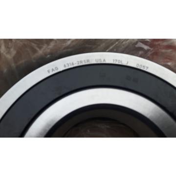 FAG -  6316-2RSR Deep Groove Ball Bearing - NEW - 170mm OD - 39mm