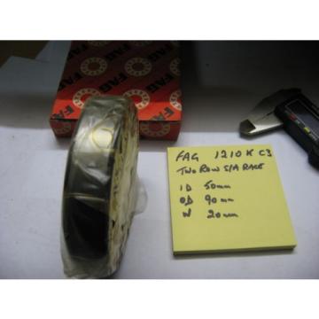 FAG 1210  ball bearing race  2 row self aligning . 50mm x 90mm x20mm.