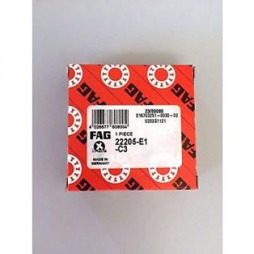 22205-E1-C3 - FAG BRAND - NEW IN BOX - FREE SHIPPING - SPHERICAL ROLLER BEARING