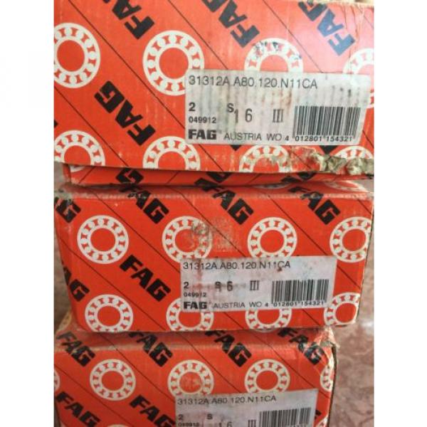 FAG BEARING 31312A A80 120 N11 CA  S 16 III NEW SEALED BOX 3132A.A80.120.N11CA #3 image