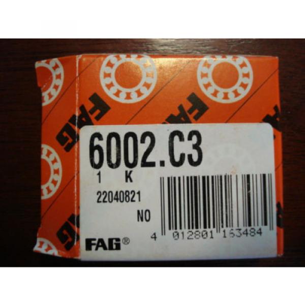 FAG 6002.C3 Deep Groove Bearing, 15mm x 32mm x 9mm, Open, Qty. 2, 3877eDB2 #5 image