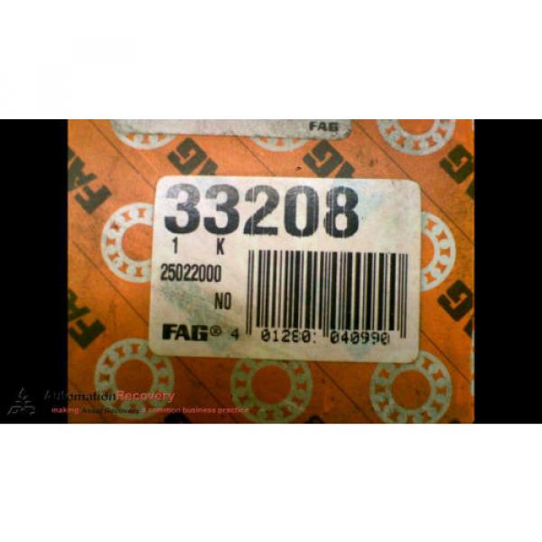 FAG 33208 BEARING 40MM ID 80MM OD 32MM WIDTH, NEW #162288 #4 image